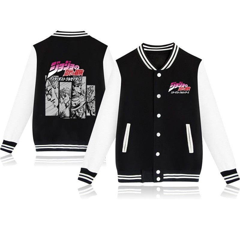 Jojo's Bizarre Adventure Baseball Jacket - Fashionable Casual Tops Unisex