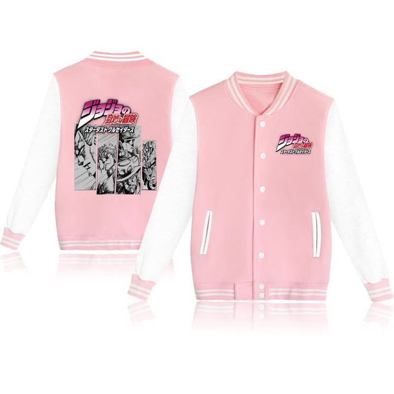 Jojo's Bizarre Adventure Baseball Jacket - Fashionable Casual Tops Unisex