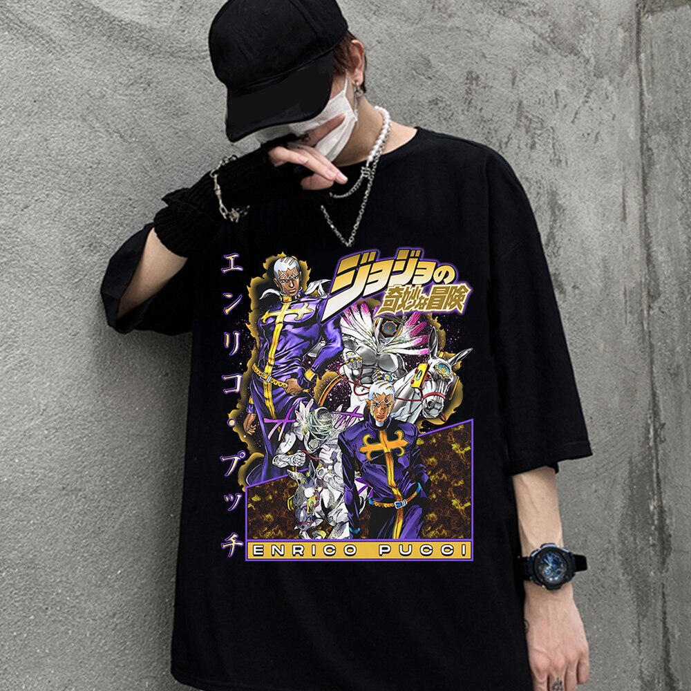 Jojo Bizarre Adventure Anime Graphic T-Shirt Y2K Aesthetic Unisex O-neck Top