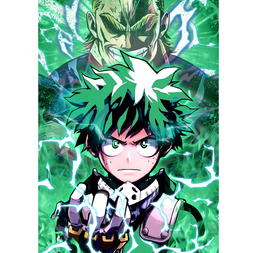 My Hero Academia Anime Wall Art - Deku Manga Canvas Prints for Boys' Bedroom Decoration