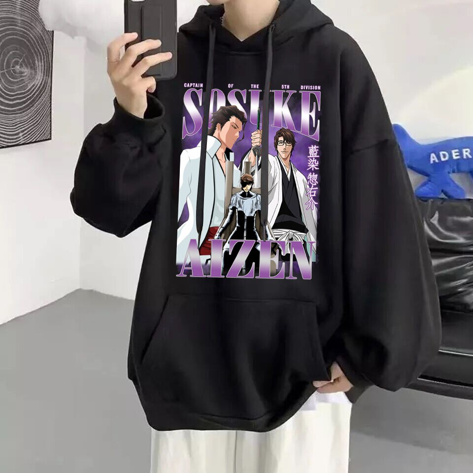 BLEACH Oversize Hoodie: Vintage Anime Streetwear for Casual Fashion