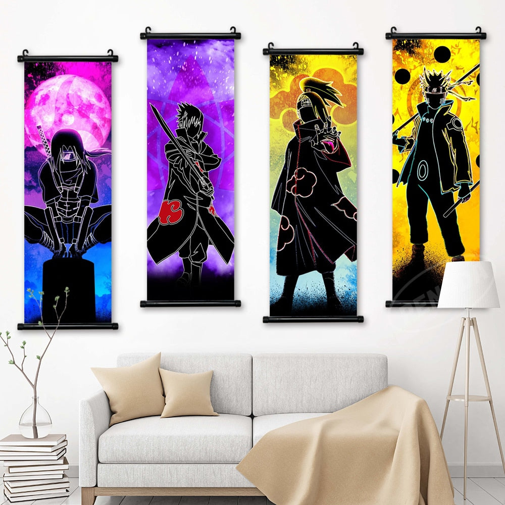 Anime Naruto Canvas Wall Art - Kakashi, Uzumaki, Minato Poster