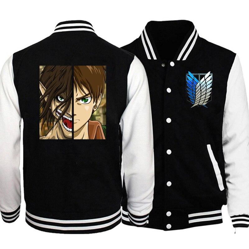 Winter Anime Jacket Attack on Titan Japanese Streetwear Fashion Varsity Jacket Men/women Hoodies Baseball Jackets Coats Clothing