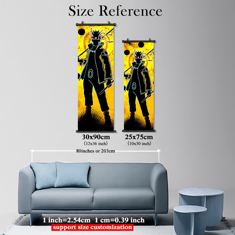 Anime Naruto Canvas Wall Art - Kakashi, Uzumaki, Minato Poster