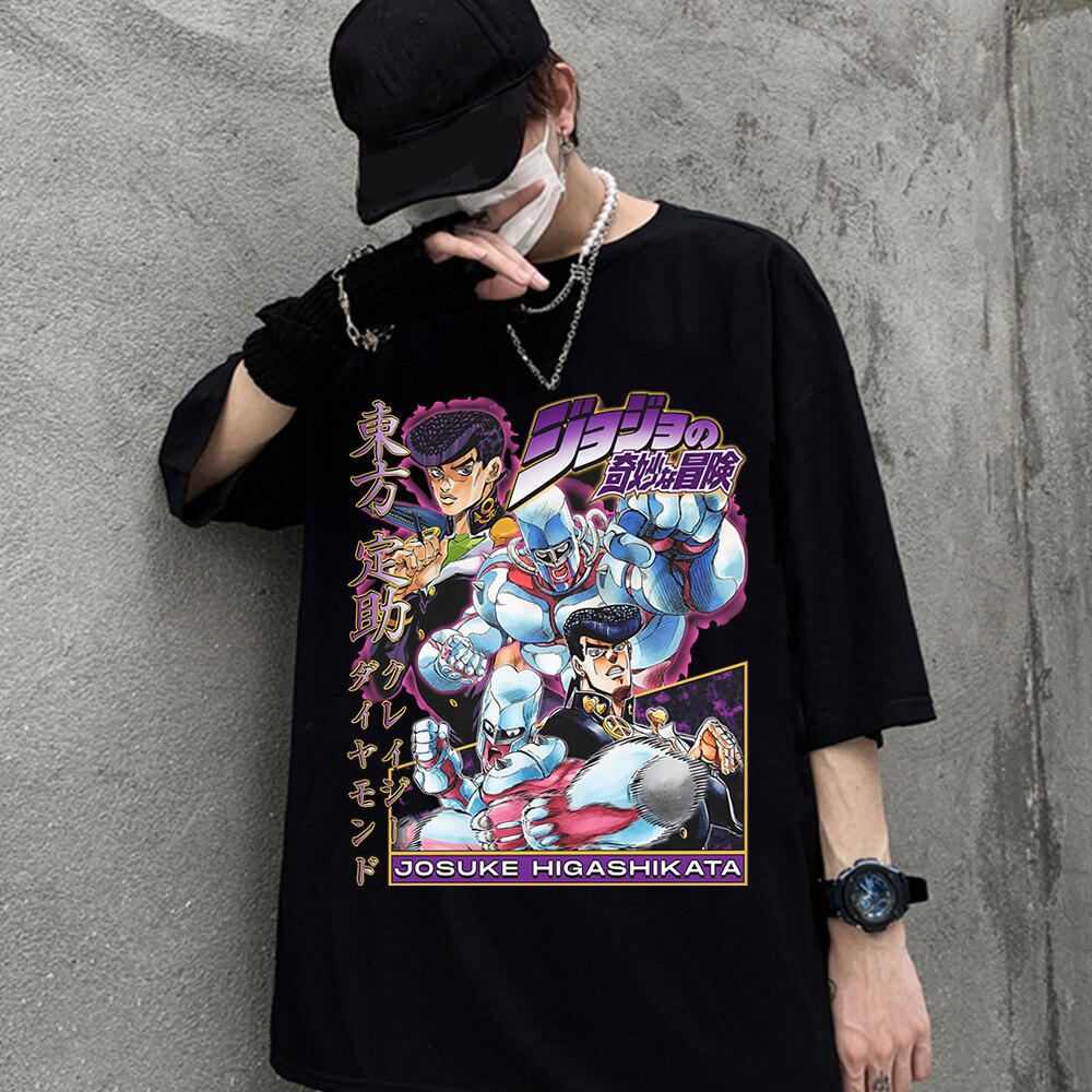 Jojo Bizarre Adventure Anime Graphic T-Shirt Y2K Aesthetic Unisex O-neck Top