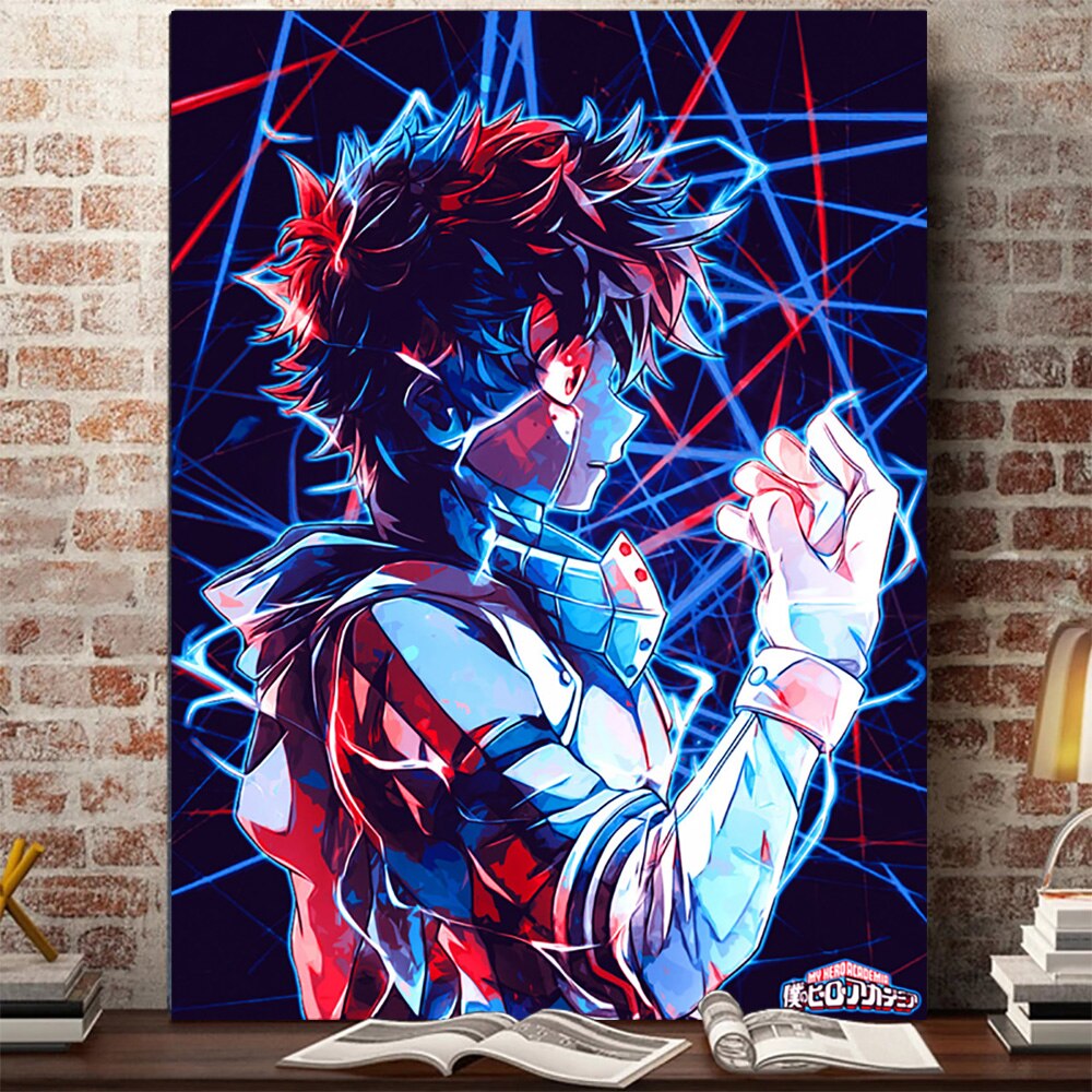 My Hero Academia Anime Wall Art - Deku Manga Canvas Prints for Boys' Bedroom Decoration