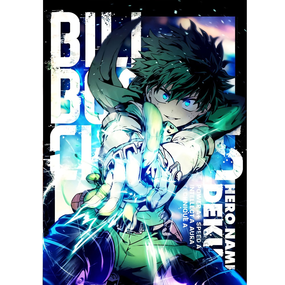 My Hero Academia Anime Wall Art - Deku Manga Canvas Prints for Boys' Bedroom Decoration