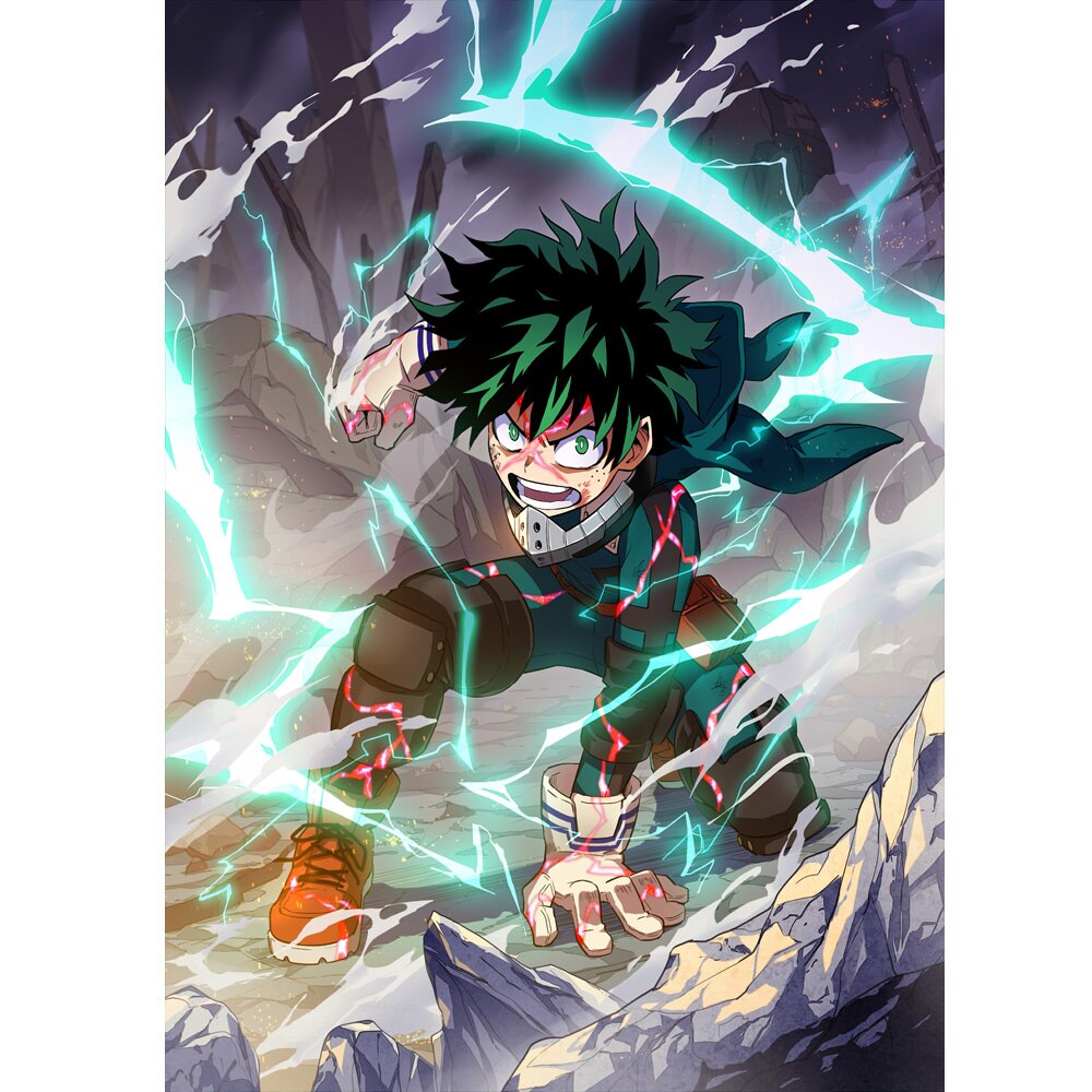 My Hero Academia Anime Wall Art - Deku Manga Canvas Prints for Boys' Bedroom Decoration