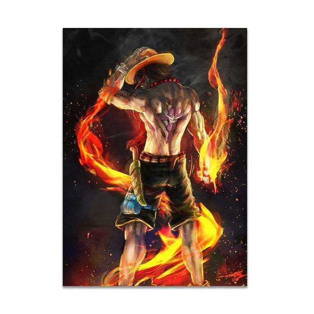 One Piece Anime Canvas Poster - Luffy Straw Hat Print for Home Decoration