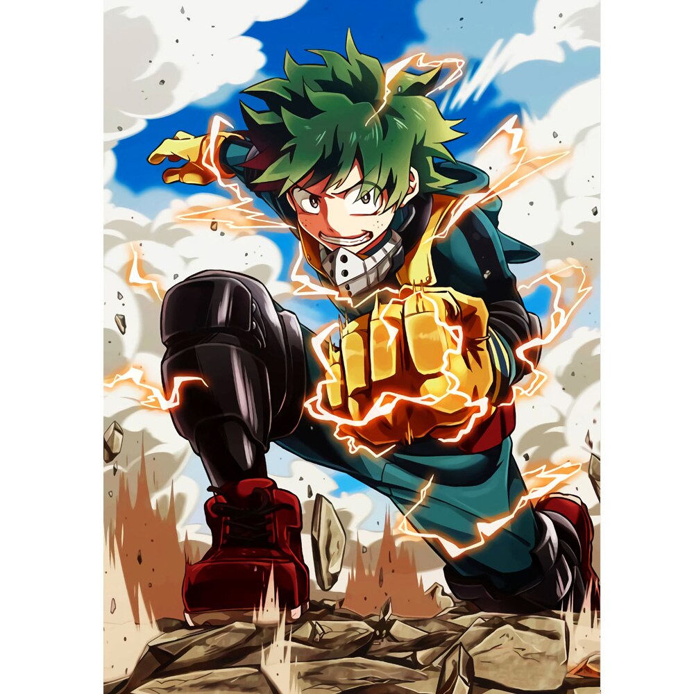 My Hero Academia Anime Wall Art - Deku Manga Canvas Prints for Boys' Bedroom Decoration