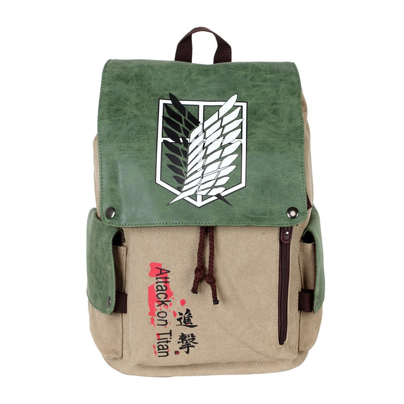 Anime Theme Shoulder Canvas Backpack