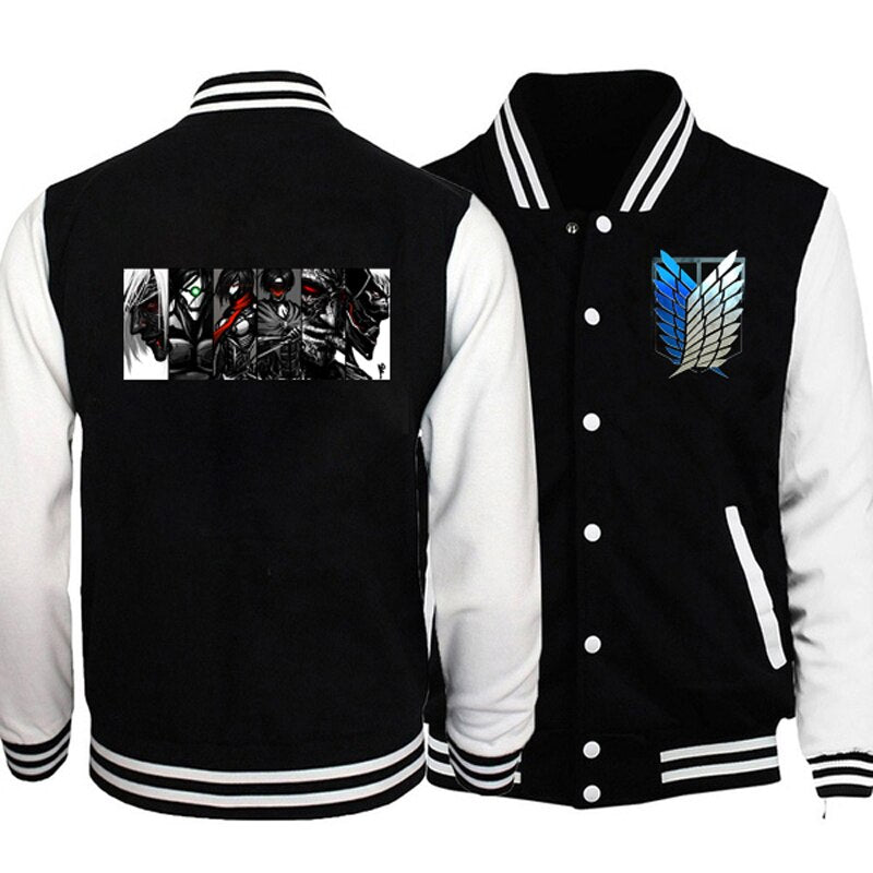 Winter Anime Jacket Attack on Titan Japanese Streetwear Fashion Varsity Jacket Men/women Hoodies Baseball Jackets Coats Clothing