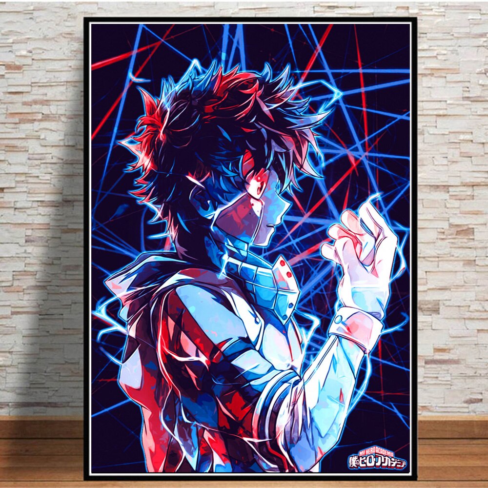 My Hero Academia Anime Wall Art - Deku Manga Canvas Prints for Boys' Bedroom Decoration