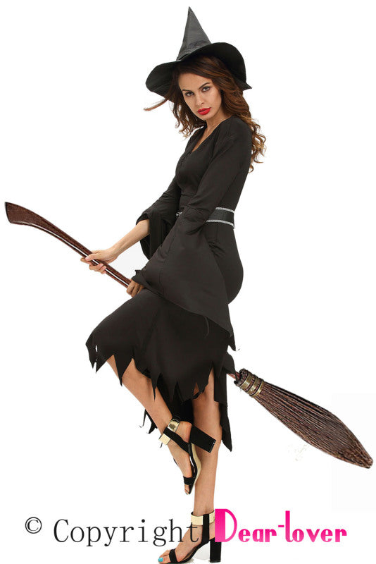 All Black Gothic Witch Halloween Costume