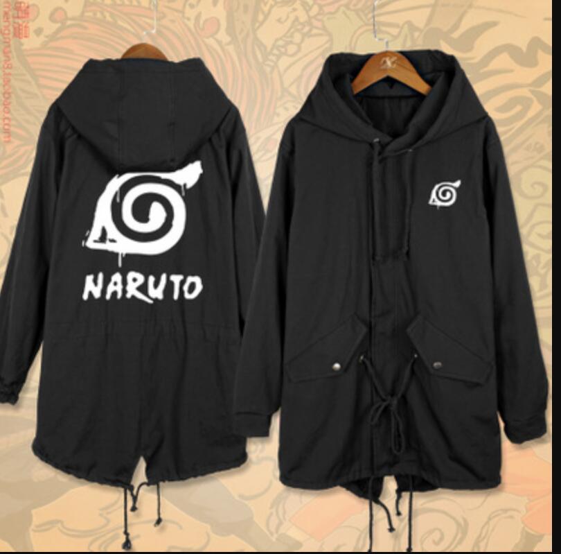 Naruto Long Windbreaker Hoodie With Zipper