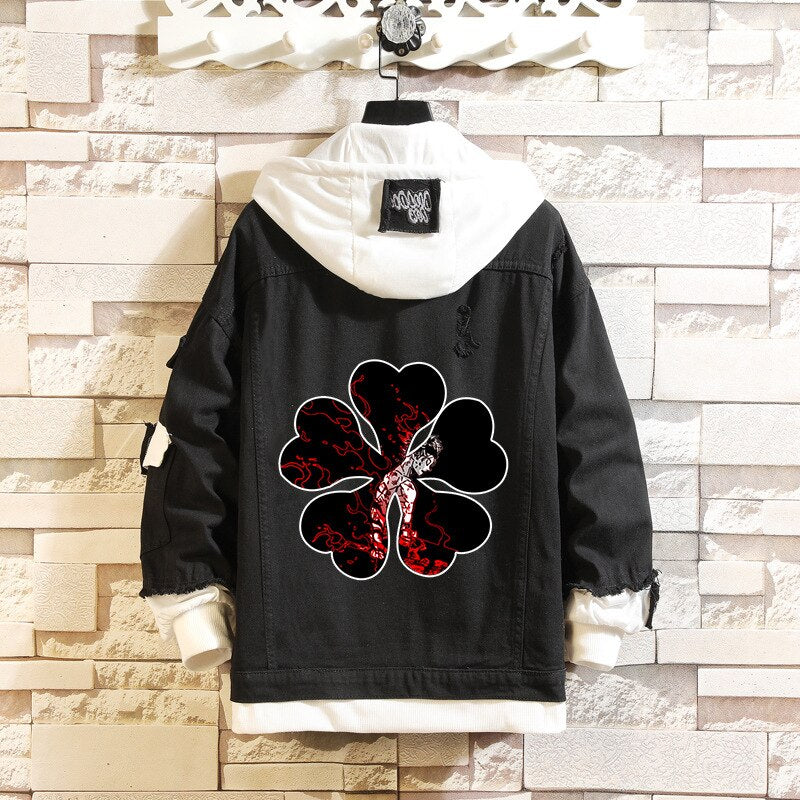 Black Clover Denim Jacket Hoodie