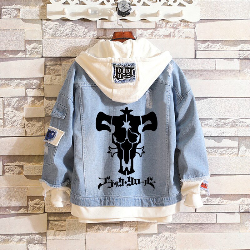 Black Clover Denim Jacket Hoodie