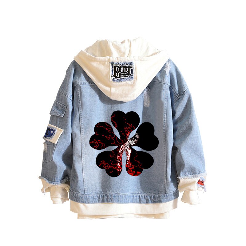 Black Clover Denim Jacket Hoodie