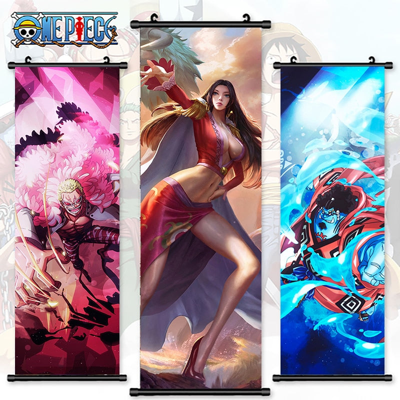 Anime One Piece Canvas Wall Art - Luffy, Nami, Zoro, Sanji, Hancock