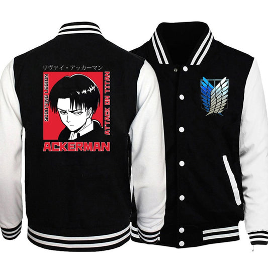 Winter Anime Jacket Attack on Titan Japanese Streetwear Fashion Varsity Jacket Men/women Hoodies Baseball Jackets Coats Clothing